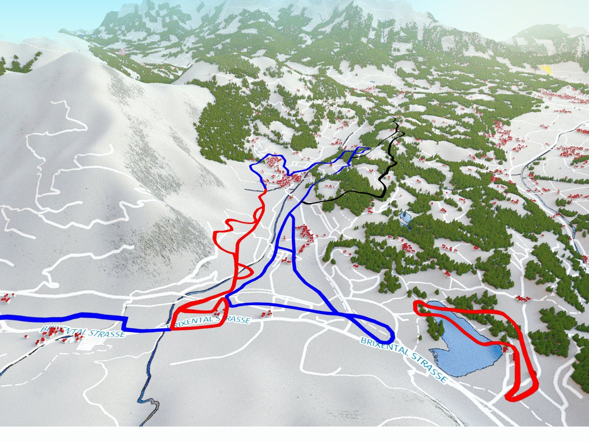 3D geo-visualisation of Reit bei Kitzbühel using OpenStreetMap and Blender.